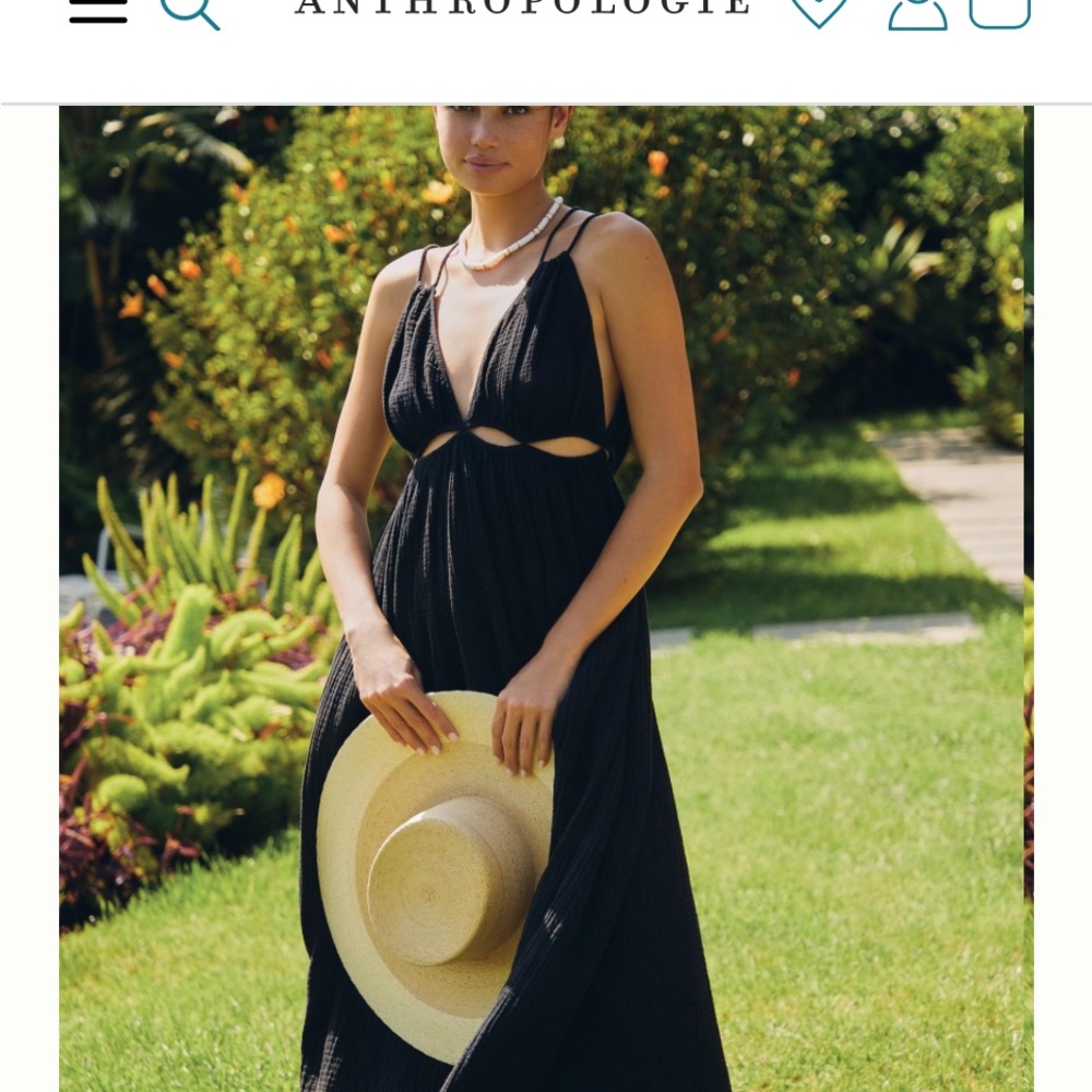 Anthropologie Black Maxi Dress